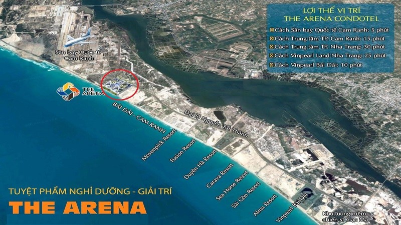 vị trí dự án the arena cam ranh