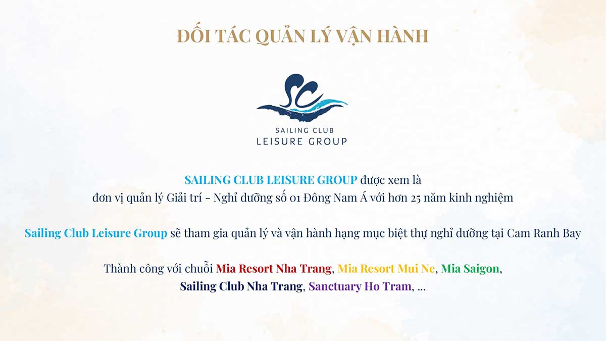 Đối tác quản lý vận hành Sailing Club Leisure Group
