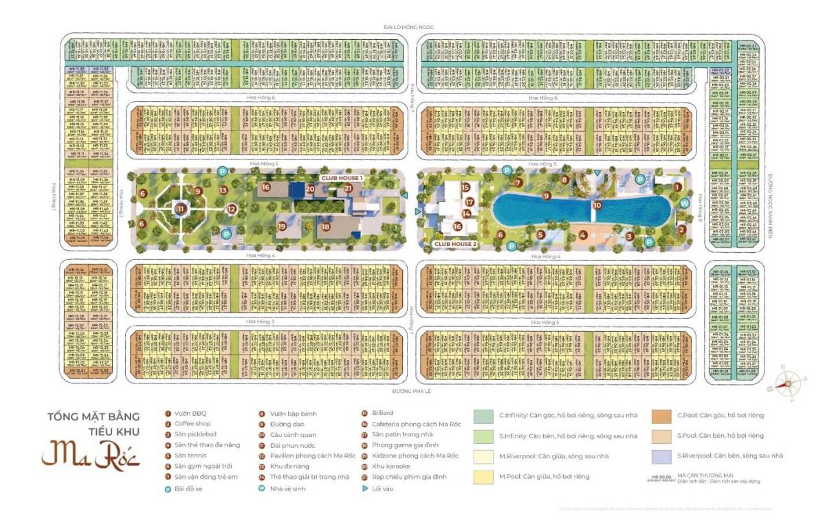 Mặt bằng tiểu khu Ma Rốc tại Sông Town