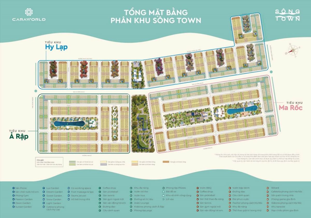 Tổng mặt bằng phân khu Sông Town