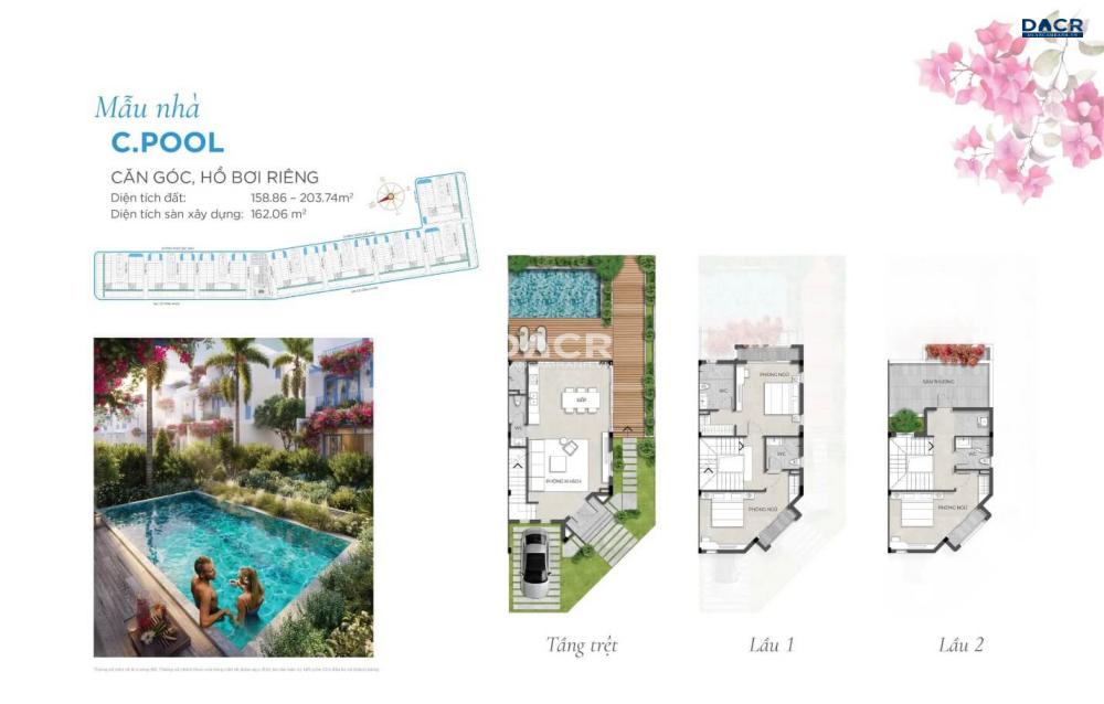 Mẫu NHà C Pool tại tiểu khu Hy Lạp Sông Town