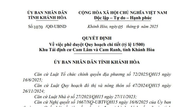 Quy hoạch Tái định cư Cam Lâm Cam Ranh 1-500 Quy hoạch Tái định cư Cam Lâm Cam Ranh 1-500