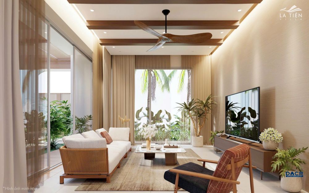 phòng khách - bàn giao nội thất La Tiên Villa Nha Trang